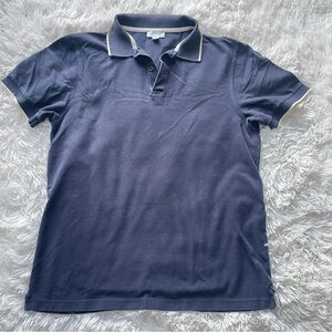 Sunspel Riviera Short Sleeve Polo T-Shirt M Blue